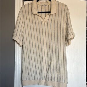 Striped Cream Polo Shirt